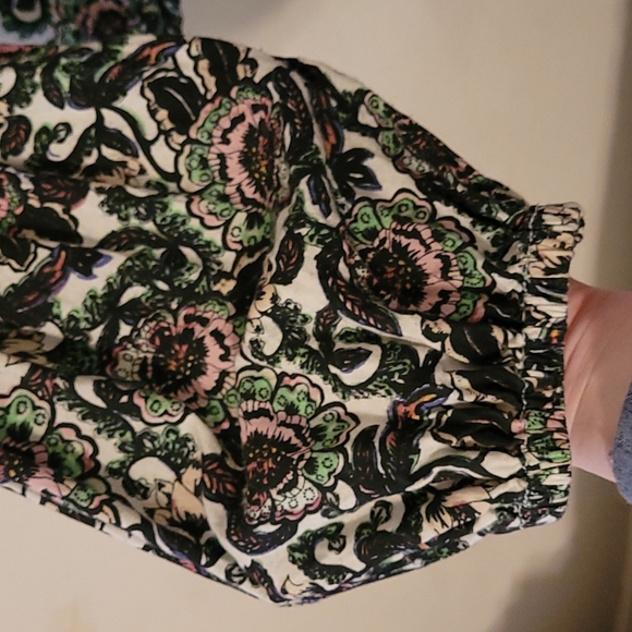 Free People RARE stunning lightweight floral crewneck jacket, size medium. - Picture 7 of 13